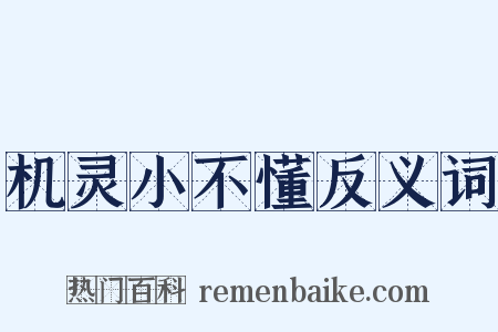 机灵小不懂反义词是什么意思的图片